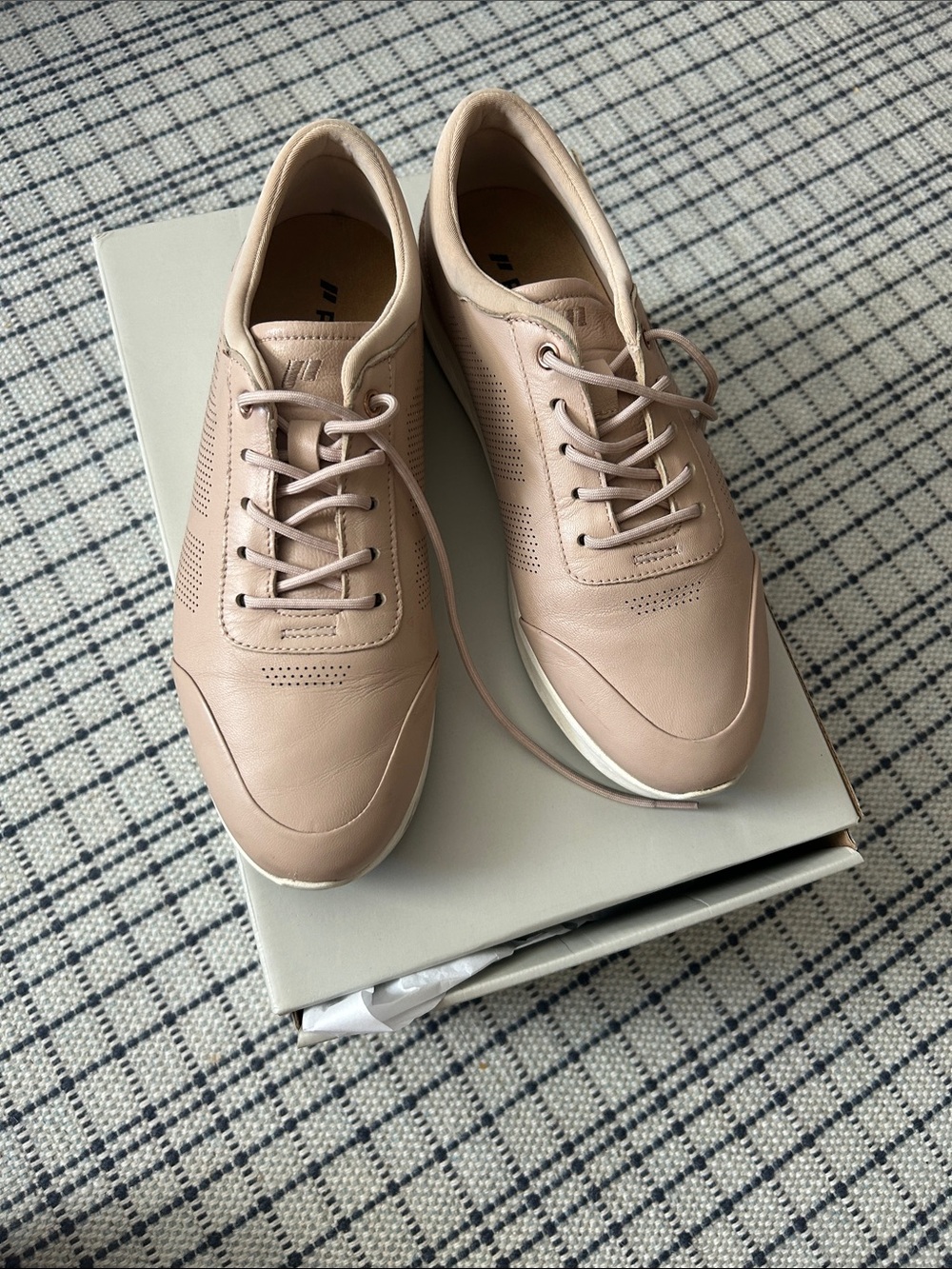 Ecco Men's Leather Sneakers in Blush Pink